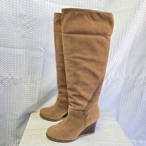 UGG Women's Ravenna Wedge Knee High Tan Boots Size 6.5